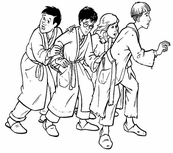 coloriage harry potter a la queue leu leu avec ses amis